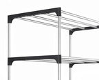 Whitmor 3-Tier Shoe Rack - Small Space Solution - Store up to 6 Pairs of Shoes - Organize Shoes & Accessories - Chrome & Black - size: 3-Tier