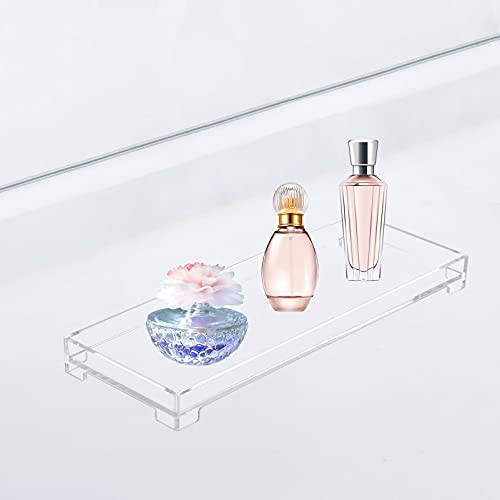 Vanity Bathroom Tray, Acrylic Rectangle Decorative Catchall Organizer Storage Tray - Clear - color: Clear, size: 11.2" x 4.1" x 1"