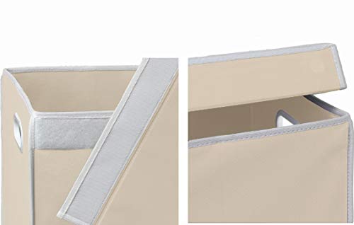 Simple Houseware Double Laundry Hamper with Lid and Removable Laundry Bags, Beige - color: Beige