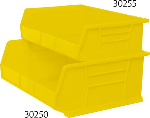 Akro-Mils 30250 AkroBins Plastic Storage Bins, Space-Saving Stackable Bins for Garage, Pantry, Craft Organization, 15" x 16" x 7", Yellow, 6-Pack - color: Yellow