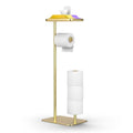 Day Moon™ - Toilet Paper Holder - Modern Roll Holder for Bathroom - 1 Pack - Free Standing - with Shelf, Gold - color: Gold, size: Free Standing 1 Pack