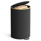 SONGMICS Laundry Hamper, Laundry Basket with Lid, 23.8 Gal. (90 L), with Removable Liner Bag, for Laundry Room, Bedroom, Living Room, Ink Black and Light Bamboo ULCB547B01 - color: Ink Black, size: 90 L (1-Section)