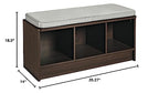 ClosetMaid 1632 Cubeicals 3-Cube Storage Bench, Espresso with Gray Cushion - color: Espresso With Gray Cushion