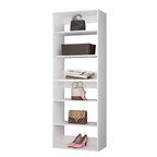 ROOMTEC Modular Closet System, 25.5" Shelf Closet Tower Wall-Mounted Closet Organizer, Wooden Tower for Walk-In Closets, Wardrobe Storage Kit, White - size: 25.5" Wide, style: Model 10