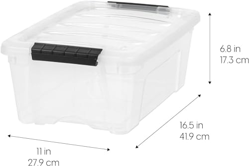 IRIS USA 13 QT Plastic Storage Box with Lid and Latches - 6 Pack - BPA-Free, See-Through Organizing Solution, Durable Nestable Stackable Containers, Secure Pull Handle - Clear - color: Clear, size: 13 Qt, style: 6 Pack