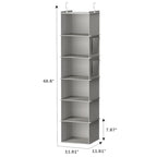 YOUDENOVA Hanging Closet Organizer and Storage, 6-Shelf Closet Hanging Storage Shelves, Light Grey - color: Light Grey