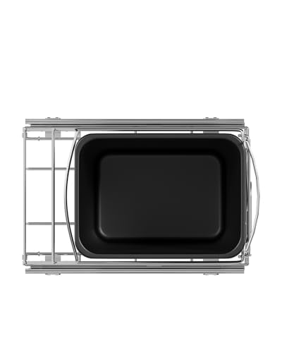 Pull Out Trash Can Under Cabinet Adjustable Trash Can Holder for 7 to 11 Gallon Bin Bottom Mount Slide Out Trash Rack for Narrow Cabinets(Silver, No Bin Included) - color: Silver