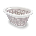 Camco Collapsible Laundry Basket | Features Simple Pop-Open & Collapse-Down Design | Waterproof for Easy Clean-Up | Measures 14.5” x 19.75” x 2.5”/10” Collapsed/Expanded, Taupe & White (51951) - size: 10 inches tall expanded