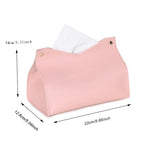 1PCS PU Leather Tissue Box Cover, Rectangle Facial Paper Organizer Dispenser, Modern Tissue Case Holder for Vanity Countertop Nightstands Living Room Office Desk Car (Pink) - color: Pink