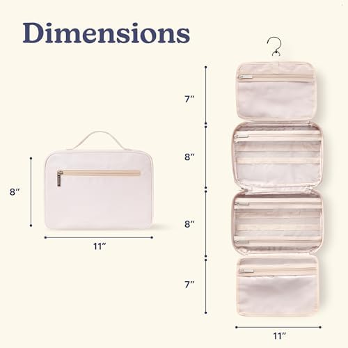 VANDEL Waterproof Hanging Toiletry Bag [TSA-Approved] Hanging Makeup Organizer Bag, Cosmetic Travel Bags for Women, Makeup Case Toiletries Organizer Hygiene Bathroom Shower Caddy - Sand - color: Sand