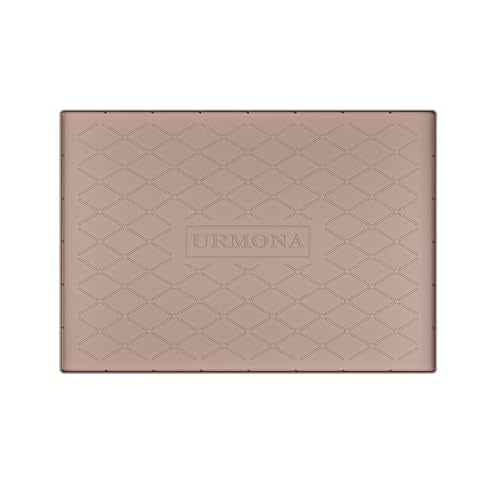 URMONA 31" x 19" Waterproof Silicone Mat in Multiple Sizes & Colors, Under Sink Mat for Kitchen & Bathroom, Pet Food Pad for Dogs & Cats, Kitchen Cabinet Liner, Multi-Purpose for Storage(Khaki) - color: Khaki, size: 19"W x 31"L