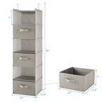 MAX Houser 6 Tier Shelf Hanging Closet Organizer, Closet Hanging Shelf with 2 Sturdy Hooks for Storage, Foldable (Light Grey-D3) - color: Light Grey-d3