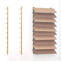 Wall Mounted Floor Tile Storage Rack, 10-Layer Porcelain Sample Display Stand, 55.1in/140cm High Multi Row Ceramic Stone Show Shelf, Card Slot Depth 8.1in/20.5cm (Gold) - color: Gold