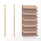 Wall Mounted Floor Tile Storage Rack, 10-Layer Porcelain Sample Display Stand, 55.1in/140cm High Multi Row Ceramic Stone Show Shelf, Card Slot Depth 8.1in/20.5cm (Gold) - color: Gold