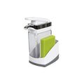 Casabella Sink Sider Solo Soap Pump and Sponge Caddy for Kitchen Sinks, Kitchen Sink Organizer Sponge Caddy and Soap Pump Combo, White - color: White