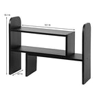 VERGOODR Desktop Adjustable Natural Wood Book Shelf Organizer Office Storage Rack Display Stand Caddy Set Expandable Desk Organizer (Black) - color: Black