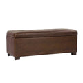 HomePop Large Tufted Storage Bench - Antique Brown - color: Antique Brown