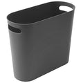 rejomiik Small Trash Can, 3.5 Gallon Slim Garbage Can Plastic Waste Basket with Handles Container Bin for Narrow Spaces Bathroom, Bedroom, Kitchen, Office at Home, Dark Gray - color: Dark Grey, size: 1 pack