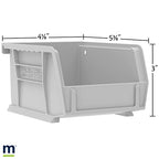 Akro-Mils Storage Bins 30210, Plastic | Stackable | Hanging Design | 5" x 4" x 3" | Yellow | Pack of 24 - color: Yellow, size: 24 Pack