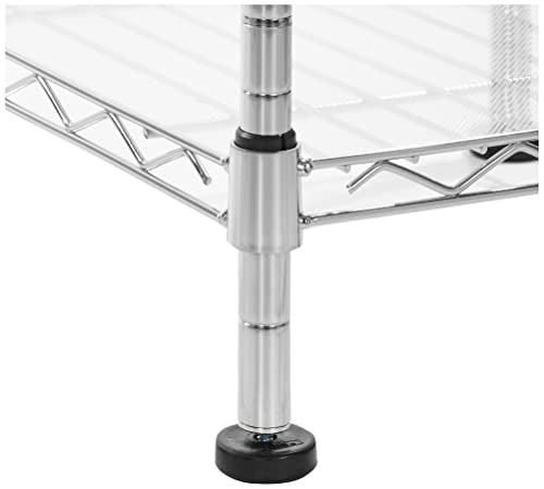 Amazon Basics Expandable Adjustable Metal Closet Organizer with Hanging Rod, Clothes Rack, Shelves, 57-80 x 14 x 72 inches (LxWxH), Chrome