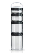 BlenderBottle GoStak Twist n' Lock Storage Jars, 4-Piece Starter Pak, Black (Pack of 12) - color: Black, size: 4-Piece Starter Pack (Pack of 12)