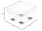 Glad Plastic Drawer Storage Tray – Heavy Duty Organizer Bin for Home, Kitchen, Bath, Bedroom, Office | Non-Slip Feet, Clear, 3" x 3" - size: 3x3 (Pack of 1)
