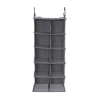 Household Essentials 10 Pocket Hanging Shoe Closet Organizer with Hooks - color: Gray