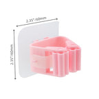 Sscon 5Pcs Self Adhesive Broom Holder Wall Mount Mop and Broom Gripper Holder - Pink