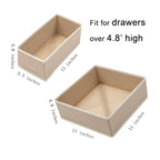 Bructhun Foldable Fabric Drawer Organizer Set 4 Pack Dresser Dividers - Sock Underwear Storage Bins Gray - color: Gray