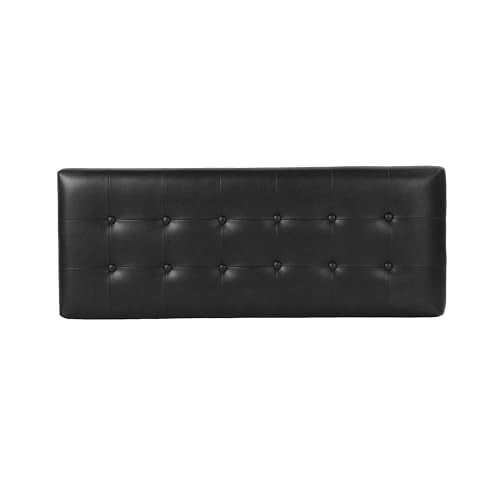 HomePop Large Tufted Storage Bench - Classic Black - color: Classic Black