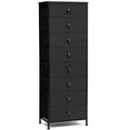 Crestlive Products Tall Dresser, 8-Drawer Fabirc Storage Tower, Chests of Drawers - Vertical Organizer Unit for Bedroom, Hallway, Entryway, Nursery, Closets - Steel Frame, Wood Top & Handles (Black) - color: Black, style: Narrow-8 Drawers