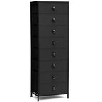 Crestlive Products Tall Dresser, 8-Drawer Fabirc Storage Tower, Chests of Drawers - Vertical Organizer Unit for Bedroom, Hallway, Entryway, Nursery, Closets - Steel Frame, Wood Top & Handles (Black) - color: Black, style: Narrow-8 Drawers