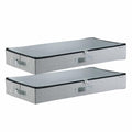 VEVOR Under Bed Storage with Clear Lids, 33.5 x 16.9 x 4.7 Inch, 45L Large Underbed Clothes Storage Containers, Low Profile Under Bed Drawer Shoe Organizer Bins Box for Blanket Shoe Bedroom, 2 Pack - style: B