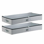 VEVOR Under Bed Storage with Clear Lids, 33.5 x 16.9 x 4.7 Inch, 45L Large Underbed Clothes Storage Containers, Low Profile Under Bed Drawer Shoe Organizer Bins Box for Blanket Shoe Bedroom, 2 Pack - style: B