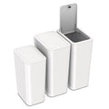 N. NETDOT 3 Pack (2 of 4 Gal & 1 of 2.6 Gal) Small Trash Can with Lid,Bathroom Garbage Can with Pop-Up Lid,Waste Basket for Bathroom,Kitchen,Bedroom,Powder Room,Craft Room,Office,College (Off White) - color: 4gal x2 & 2.6gal Off White