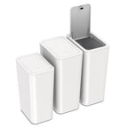 N. NETDOT 3 Pack (2 of 4 Gal & 1 of 2.6 Gal) Small Trash Can with Lid,Bathroom Garbage Can with Pop-Up Lid,Waste Basket for Bathroom,Kitchen,Bedroom,Powder Room,Craft Room,Office,College (Off White) - color: 4gal x2 & 2.6gal Off White