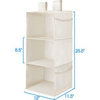 MAX Houser 3-Shelf Hanging Closet Organizers, Collapsible Closet Hanging Shelves for Camper, Nursery Hanging Organizers, Beige, 2-Pack - color: Beige2