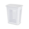 Sterilite 4-Pack LiftTop, Laundry Hamper for Clothes, Tall and Rectangular Plastic Basket with Lid, White - Large and Portable Storage Bin for Clothing and Towels - Ideal for Bathroom and Bedroom - size: 4 Pack