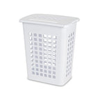 Sterilite 4-Pack LiftTop, Laundry Hamper for Clothes, Tall and Rectangular Plastic Basket with Lid, White - Large and Portable Storage Bin for Clothing and Towels - Ideal for Bathroom and Bedroom - size: 4 Pack