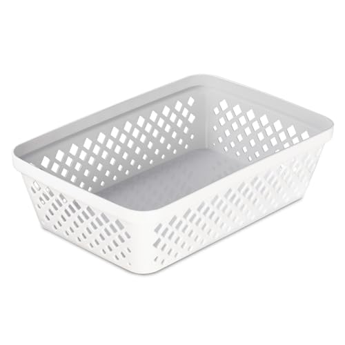 Glad Plastic Storage Basket Set - Multipurpose Drawer Trays, Kitchen Pantry Containers, and Bathroom Bins - 6 Pack Medium Organizers, White - color: White, size: Medium