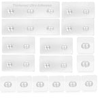 16 Pcs Shower Caddy Adhesive Replacement, Strong Shower Shelf Adhesive,WaterProof Showers Adhesives Strip, Ad-hesive Hook for Showers, No Drilling for Bathroom Storage Shelve and Kitchen Rack - color: 16pcs Transparent
