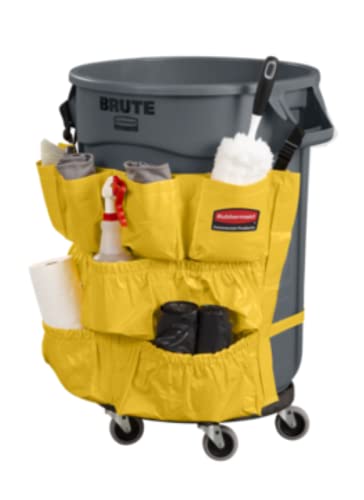 Rubbermaid Commercial Products Supply Organizing Caddy for Brute Trash Cans Yellow Tool Organizer Storage for Spray Bottles/Paper Towels/Gloves/Scrub Brush,(Pack of 6) - size: 1 Count (Pack of 6)
