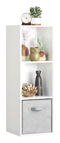 Whitmor 3 Cube Storage Organizer, 3 Tier Stackable MDF Wood Bookcase, Open Storage Display Bookshelf, Storage Cabinet for Living Room, Bedroom, Home, Office, 12.2" L x 11.7" W x 35.6" H, White - color: White, size: 3 Cube, 12.7"L x 11.7"W x 35.5"H