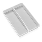 madesmart Small Utensil Tray, Multi Purpose Storage Organizer, Deep Storage for Ladles, Whisks & Serving Tools, Non Slip Lining, for Drawers & Home Organization, White