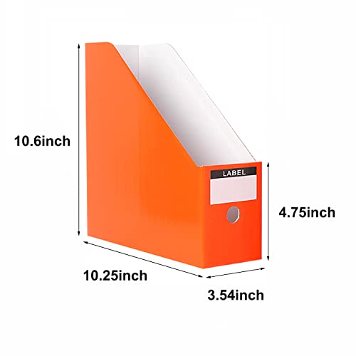 Foldable Desk File Holder Organizer Sturdy Cardboard Magazine Storage Box Document Rack with Blank Label Stickers for Home School Office (5, Multicolor) - color: Multicolor