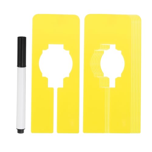 PATIKIL Clothes Dividers for Hanging Clothes, 8 Pack Rectangle Clothing Rack Dividers Blank Labels Sorting Separator with Marker Pen for Closet, Yellow - color: Yellow