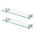 KES Glass Shelf for Bathroom, Floating Glass Shelves for Wall, 20 Inch Tempered Glass Shelf 2 Pack with Rustproof Stainless Steel Brackets Wall Mounted Brushed Finish, A2021-2-P2 - color: Brushed Finish