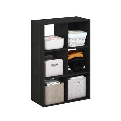Furinno PELLI Closet Organizers and Storage, 6-Cube Closet Organizer, Open Shelf Closet Storage, for Wardrobe, Bedroom, Living Room, Espresso - color: Espresso, size: 6-Cube