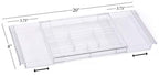 Masirs Expandable Drawer Organizer - Customizable Makeup Vanity Organizing Storage Tray for Bathroom, Bedroom & Desk Drawers - Clear Plastic Cosmetics Organizers with Expanding Compartment (Set of 2)