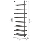 8-Tier Tall Shoe Rack for Closet, Entryway, Adjustable Sturdy Durable Shoe Shelf,Narrow Shoe Stand Organizer (18" W×10" D×58" H,Black) - size: 8-Tier-Black(18" W×10" D×58" H)